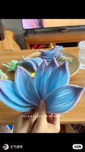 ( Làm sẵn) Hoa Sen khổng lồ làm bằng kẽm nhung Hoa handmade đầy đủ màu sắc kích thước 25x40cm