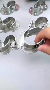 Nexlent U Shaped Stainless Steel Closet Pole Sockets Flange Set Rod Holder with Screws