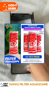 KAPAS FILTER RADOTS MERAH 3 LAPIS BUSA FILTER AQUARIUM KOLAM 30X10CM