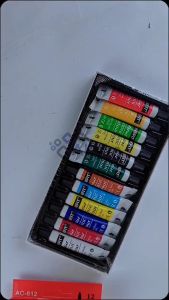 Cat Akrilik Cat Tube Acrylic Colours BENEFIT AC612 12 Colors 12x6ml Artist Series