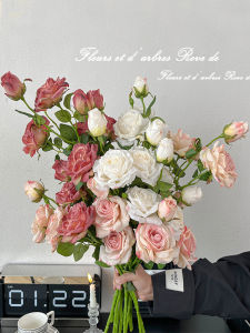 Bàn Ăn Hoa Hồng Dầu Sơn Pháp Hoa Khô Sang Trọng Cao Cấp Bông Hoa Giả Realistic Bouquet Hoa Cầm Tay Mô Phỏng Hoa Trang Trí Nhà