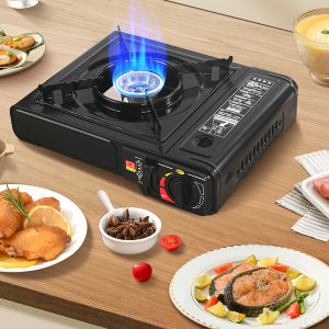 Dual Fuel Camping Stove Portable Gas Burner with 7800 BTU Auto-Ignition & Windproof for Outdoor Cooking Emergency