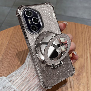 Silicone Protective Case for Huawei Honor 300 Series Womens Model Full Cover with Stand Anti-Fall Shockproof Transparent Design