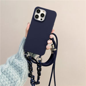 Pure Color One-Piece Shell Phone Case for  16 17Pro Max XSMax Wrist Chain XR Shoulder Strap 7/8Plus Neck Hanging 12 Crossbody Rope 13Pro Personality 11 Creative