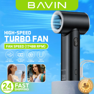 BAVIN BF001 Portable Mini Turbo Jet Fan Rechargeable w/ Up to 5 Gears Powerful Wind Speeds & Long Battery Life