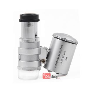 Kính lúp cầm tay mini độ phóng đại 60x có đèn