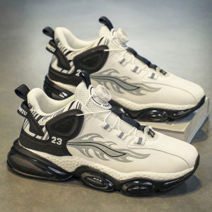 Rotating Button Mens Running Shoes Spring 2025 New Style Youth Casual Sports Shoes Thick Bottom Heightening Dad Trendy Shoes