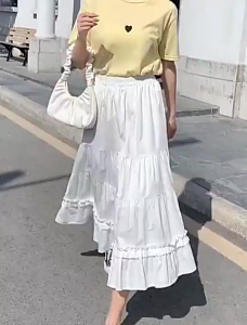 🔥[D095] Chân váy maxi NHIỀU TẦNG PHỐI 2 ĐƯỜNG REN cách điệu có lót trong - Kholenqc