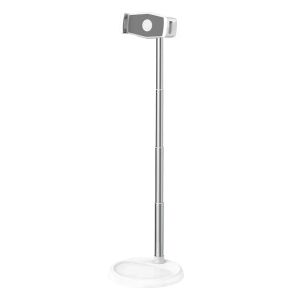 Eary Height Adjustable Floor Tablet Stand Phone Holder With Stable Metal Base 360°Rotatable Clip Stand for iPad for 4-12.9"inch