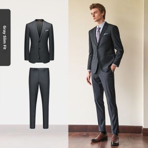 Blue Mens Business Suit Elegant Wedding Groom