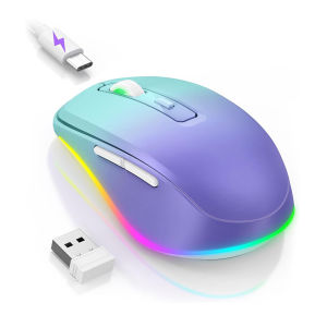 SEENDA Wireless Mouse Mouse Jiggler LED Wireless Mice with Build-in Mouse Jiggler Mover Rechargeable Moving Mouse for Computer
