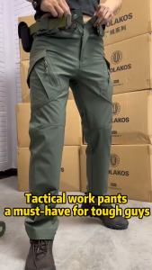 IX7/IX9 Mens Tactical Pants Waterproof Ripstop Fabric Multi Pocket Pants Outdoor Leisure Cargo Pants