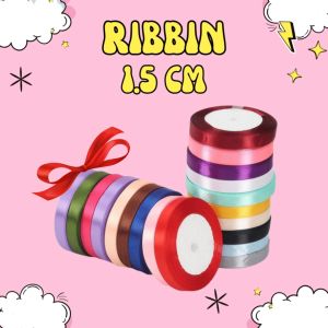 ริบบิ้นผ้าซาติน หน้ากว้าง 1.5 CM./ 0.59 นิ้ว/ 15MM ยาว 22 เมตร ริบบิ้นสำหรับทำโบว์ ทำของขวัญ ตกแต่งเพิ่มความสวยงาม Ribbon สินค้าพร้อมส่ง มีเก็บปลายทาง