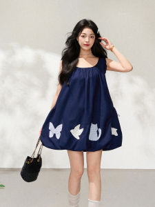 KEIKO | Patchwork Artistic Intellectual Sweet Sleeveless U-Neck Vest Short Dress