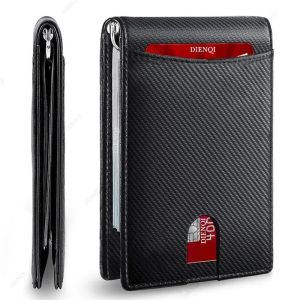 RFID Credit Card Holder Men Slim Wallet Money Clips Microfiber Leather Thin Bifold Walet Vallet Money Bag Smart Wallet for Men