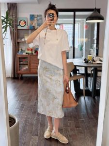 DANTING | Charming and Playful High End Sense Summer Set Skirt Tshirt and Half Skirt Two-piece