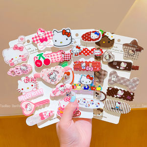 Cute KT Cat Girls Hair Clips Childrens Forehead Fringe Hair Accessories Baby Bangs Hair Decorations Korean Style Childrens Accessories