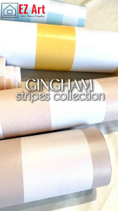 EZ Art Stripes and Gingham Sticker Premium Quality wall paper 10meters self adhesive Quality colors