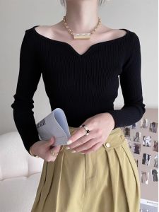 HUOLISI | Off Shoulder Winter Sophisticated Figure-Flattering French Style Top