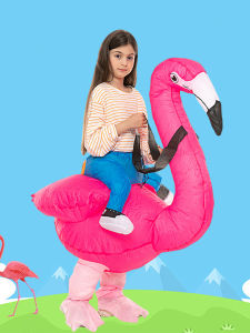 Inflatable Pink Flamingo Childrens Costume Halloween Party Funny Adult Cartoon Animal Puppet Performance Costume New Model