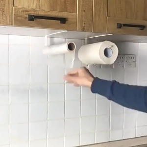 Giá Treo Cuộn Khăn Giấy Vệ Sinh Treo Cánh Tủ Kim Loại - Móc Treo Cuộn Khăn Bếp