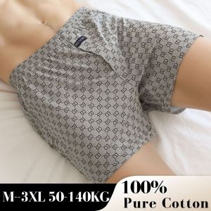 【50-140kg】Plus size 100% Cotton Underwear for Men Loose Printing Summer Shorts Boxers