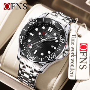 OFNS Top Brand 7102 New Mens Watch Sports Waterproof Luminous Calendar Fashion Trend Steel Strip Mens Quartz Watch