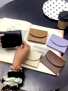 JIVIVIL  ví nữ ví tiền nữ mini Ví Da pu Ngắn Dạng Gập Màu Trơn Thời Trang Hàn Quốc Cho Nữ