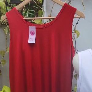 IVLOVE -Tanktop Tali Lebar Panjang Singlet Terusan Kaos Dalaman Inner Wanita Longdress Bahan Adem Muat Sampai XXL