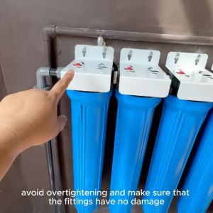 4 Stages Water Filter Deepwell Premium Heavy Duty Complete Set with PVC Fittings 20" Slim Type All Blue