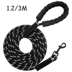 1.2m Reflective Dog Leash With Soft Padded Handle Heavy Duty Traction Rope For Small Dogs Enhance Safety Night Walk Pet Leash