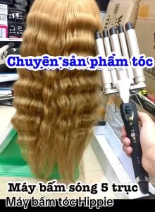 Máy uốn tóc 5 trục F15 Hàn Quốc - Điều chỉnh nhiệt độ 80-210 độ C màn hình hiển thị thiết kế 5 ống tạo sóng công nghệ ceramic trơn bảo hành 3 tháng trọng lượng 800g kích thước 270x110x40mm