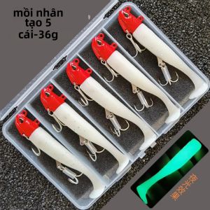 5 Cái Mồi Câu Mềm 36g 113mm Phát Sáng Trong Bóng Tối Câu Cá Ngừ Cá Mú Cá Vược Mồi Giả Mồi Bơi Câu Cá Biển Sông