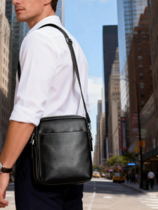 Genuine Leather Small Shoulder Bag Crossbody Bag for Men