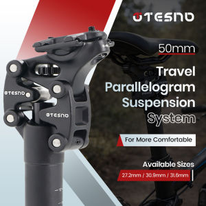 TESNO Bike Seatpost With Shock Absorber 27.2/30.9/31.6mm Mtb Bicycle Seatpost Suspension Four Link Bicycle Saddle Tube 350mm