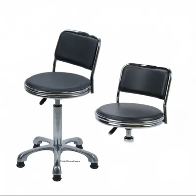 Rotating Adjustable Height Bar Stool with Backrest and Casters