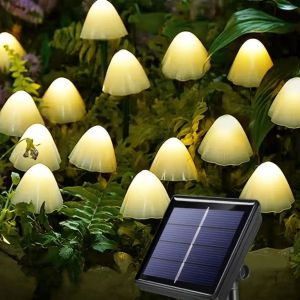 1pc Solar Small Mushroom Lights Waterproof Solar Patio Lights Solar Fairy Lights For Garden Yard Porch WeddingParty Decoration
