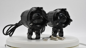 Motorcycle LED spotlights dual-color lenses external work lights high and low beams motorcycle modification lights