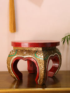 TAIMUJIA | Retro Round Solid Wood Stool
