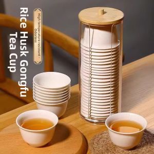 Durable Heat-Resistant Bamboo Rice Husk Disposable Tea Cup