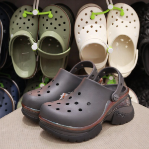 Crocs | Summer Beach Comfortable Ventilated Sandals with Air Cushion Thick Soles Black