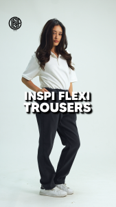 COLLAB By Inspi Stretchable Pants for Men and Women with Beltloop Drawstring Office Casual Trouser Pantalon Menswear Straight Cut