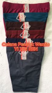 1 Pcs Celana Dalam Pendek Street Short Wanita YI XIN REN Katun Polos Jumbo Ukuran M L XL XXL 4L 5L