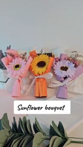 Sunflower Soap Flower Small Bouquet for Graduation Teacher Valentine Anniversary Birthday Christmas Mother gift