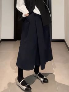 Casual High Waist Wide Leg Skirt Womens plus Size Loose Slimming Mid-Length Fashionable Straight Cut Autumn Winter New Arrival