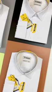 (Freeship) Áo Sơ Mi Trắng Vĩnh Tiến Dài Tay Slim Fit Vạt Bầu 360 (Không Túi)