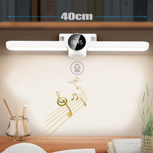 LED Table Lamp USB Rechargeable Light Magnetic Lamp With Time Display Alarm Clock Desk Reading Light For Bedside Study Room Dorm