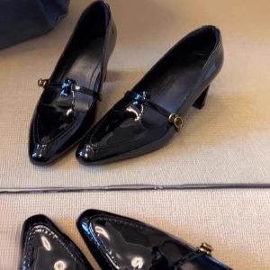 Pointed Toe Mary Jane Shoes Womens T-Strap High Heel Single Shoes for Skirts Cowhide Version Fashionable British Style Shoes