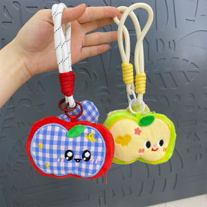 Creative Plush Keychain Heart-Shaped Coin Pouch Cute Cartoon Pendant Girls Keychain Apple Lanyard Red Festive Gift