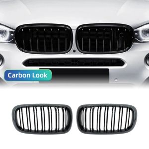 A Pair Car Front Bumper Kidney Grille Grill Diamond Meteor Style For BMW F15 F16 X5 X6 2014-2018
